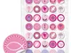 2 x 35 pezzi rotondi 3 cm rosa rosa rosa bimbo Comunione TAUFE adesivi per imballaggio con...