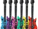 Schramm® 6 Pezzi Air Guitars colorato 100cm in 6 Colori Air Guitar Air Guitar Gonfiabile 6...