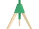 Sgabello Jerry - / H 50 a 66 cm - legno & Plastica di  - Verde/Legno naturale - Legno