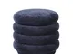 Pouf Round Small - / Ø 47 - Velluto di  - Blu - Tessuto