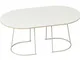 Tavolino basso Airy / Medium -  88 x 51,5 cm -  - Bianco/Beige - Metallo/Legno