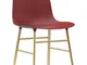 Sedia Form - / Gambe ottone di  - Rosso/Oro - Metallo/Materiale plastico
