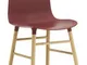 Sedia Form - / Gambe in rovere di  - Rosso/Legno naturale - Materiale plastico/Legno