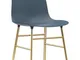 Sedia Form - / Gambe ottone di  - Blu/Oro - Metallo/Materiale plastico