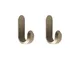 Appendiabiti Curve Mini - / Metallo - Set di 2 - H 5,8 cm di  - Oro/Metallo - Metallo