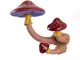 Appendiabiti Mushroom - / 3 champignon-ganci - H 16 cm di  - Multicolore - Materiale plast...