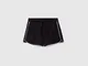 Benetton, Shorts Con Coulisse 100% Cotone, Nero, Bambini