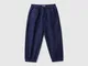 Benetton, Joggers In Cotone Stretch Con Coulisse, Blu Scuro, Bambini