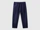 Benetton, Joggers In Cotone Stretch Con Coulisse, Blu Scuro, Bambini