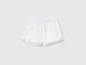 Benetton, Shorts Stile Runner In Cotone Bio, Bianco, Bambini