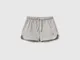 Benetton, Shorts Stile Runner In Cotone Bio, Grigio Chiaro, Bambini