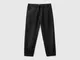 Benetton, Joggers In Cotone Stretch Con Coulisse, Nero, Bambini