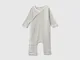 Benetton, Tutina A Costine In Cotone Bio, Grigio Chiaro, Bambini