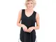 Top smanicato in viscosa stretch con scollo a V