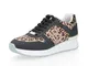 Sneaker animalier con zeppa 4cm