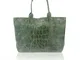 Borsa shopper in pelle stampa cocco