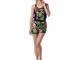 Costume tankini fantasia con scollo a V