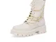 Biker in pelle con catenelle e tacco 6 cm