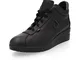 Sneaker in pelle con zip e zeppa 4.5