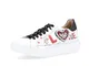 Sneaker in pelle con motivo LOVE e gioiello