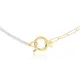 Collana in argento 925 con perle coltivate e maglie ovali