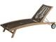 Lettino prendisole in legno con ruote Salmara VEGA; 194x61x32 cm (LxLxH); seduta antracite...