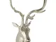 Testa di cervo decorativa Henrietta VEGA; 38x26x62 cm (LxHxP); argento