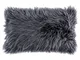 Federa cuscino pelliccia Bergen rettangolare ; 50x30 cm (LxL); antracite; rettangolare