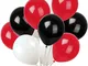 Palloncini per feste, confezione da 100, 12 pollici (nero giallo rosso, nero bianco rosso,...