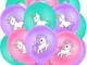 Kit palloncini unicorno Macaron, 12 pezzi Decorazione festa di compleanno unicorno Pallonc...