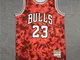 Mitchell Ness NBA Chicago Bulls Michael Jordan 23 Arancione Constellation Edition Maglia d...