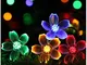 Luci a stringa di fiori solari per esterni impermeabili 50 decorazioni a luce fiabesca a L...