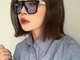 2021 nuova moda occhiali da sole con montatura quadrata, occhiali da sole da donna con mon...