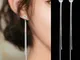 2021 Nuovi orecchini pendenti color oro con nappe lunghe di cristallo per le donne Gioiell...