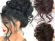 14 colori sintetici disordinati capelli ricci chignon chignon fascia per capelli parrucca...