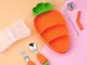 Piatto da portata in silicone per bambini carota 304 cucchiaio forchetta in acciaio inox s...