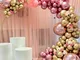 134 pezzi cromata oro rosa pastello rosa baby kit ghirlanda di palloncini 4d decorazione d...