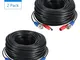 1Pack/2Pack 100ft/30m Cavo di alimentazione video CCTV 2 in 1 Cavo di prolunga BNC per tel...