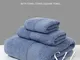 Asciugamano quadrato in puro cotone tinta unita + asciugamano + telo da bagno set in tre p...