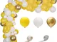 110PCS Kit arco di palloncini gialli e oro bianco per addio al nubilato Compleanno Anniver...
