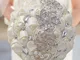 Matrimonio europeo e americano strass bouquet da sposa forniture di nozze nastri tti a man...