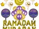 Nuovo palloncino Ramadan Eid Decorazione per feste islamiche Palloncino rotondo in allumin...