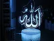 Eid Adha 3D Night Light Crtive Corano Decorazione Ramadan Gift Touch Telecomando Telecoman...