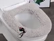 Coprisedile per WC caldo invernale Cartoon Cat Soft Coral Peluche Tappetino per WC Accesso...