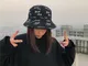 Cappello da pescatore Lingqi femminile giapponese graffiti lettere retrò crema solare marc...