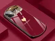 Custodia per telefono in vetro temperato a forma di cuore ovale carino di lusso per iPhone...