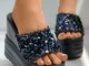 Open-toe Tacco alto (5 cm-8 cm) Tacco a zeppa Instagram Piattaforma impermeabile sandali E...