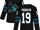 Maglia San Jose Sharks Joe Thornton #19 Nera Authentic Alternativa Uomo