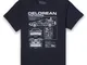 T-Shirt Ritorno al Futuro DeLorean Schematic - Blu Navy - XL