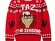 Taz the Season Christmas Kids Knitted Jumper Red - M